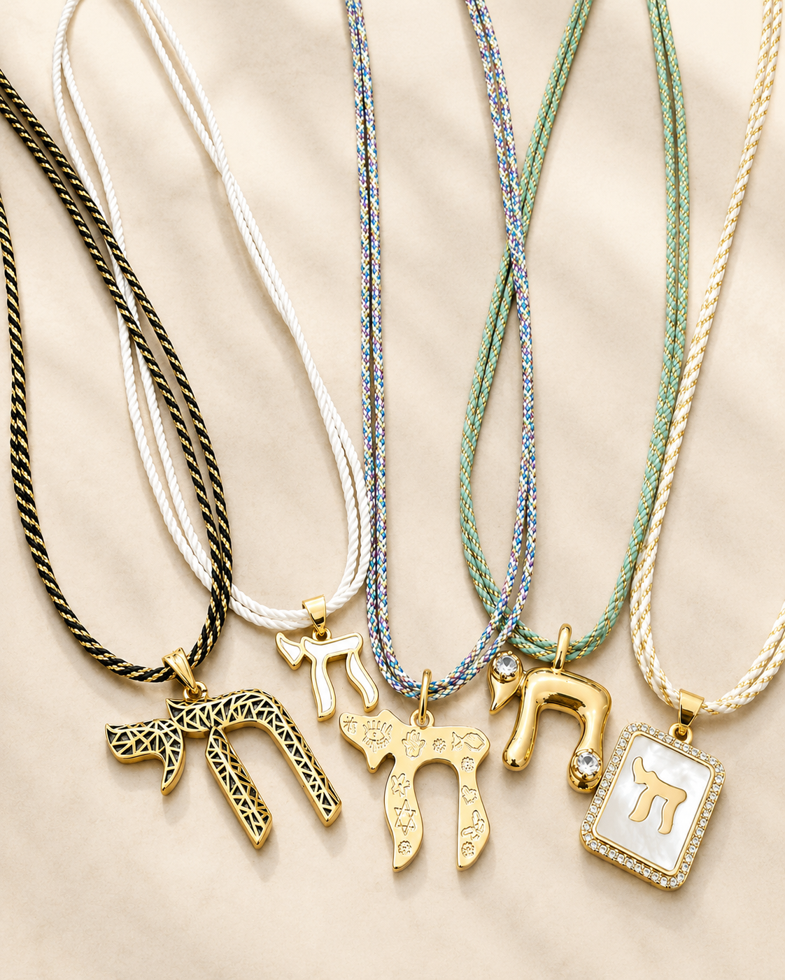 Chai Pendant on Cord Necklace