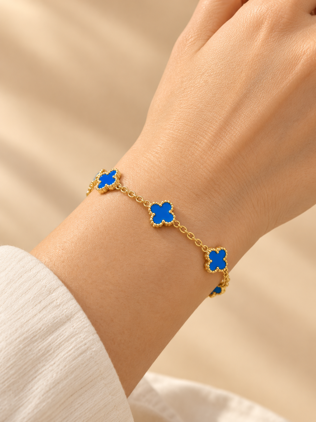 Small Gold Four Leaf Clover Bracelet