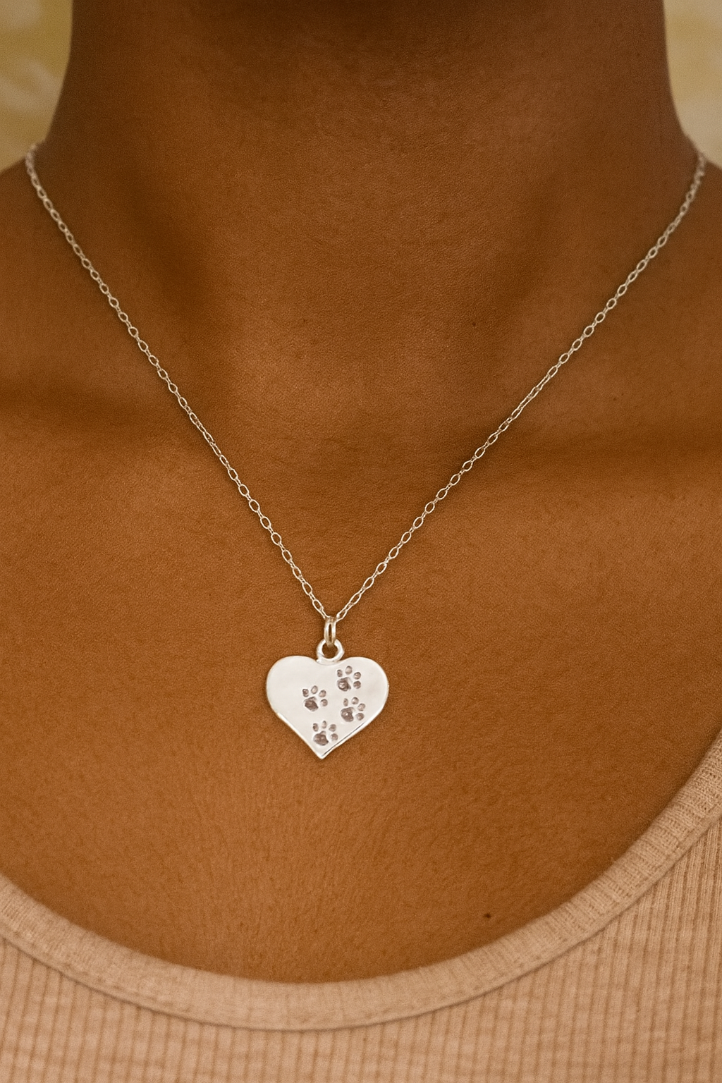 Paw Print Heart Necklace