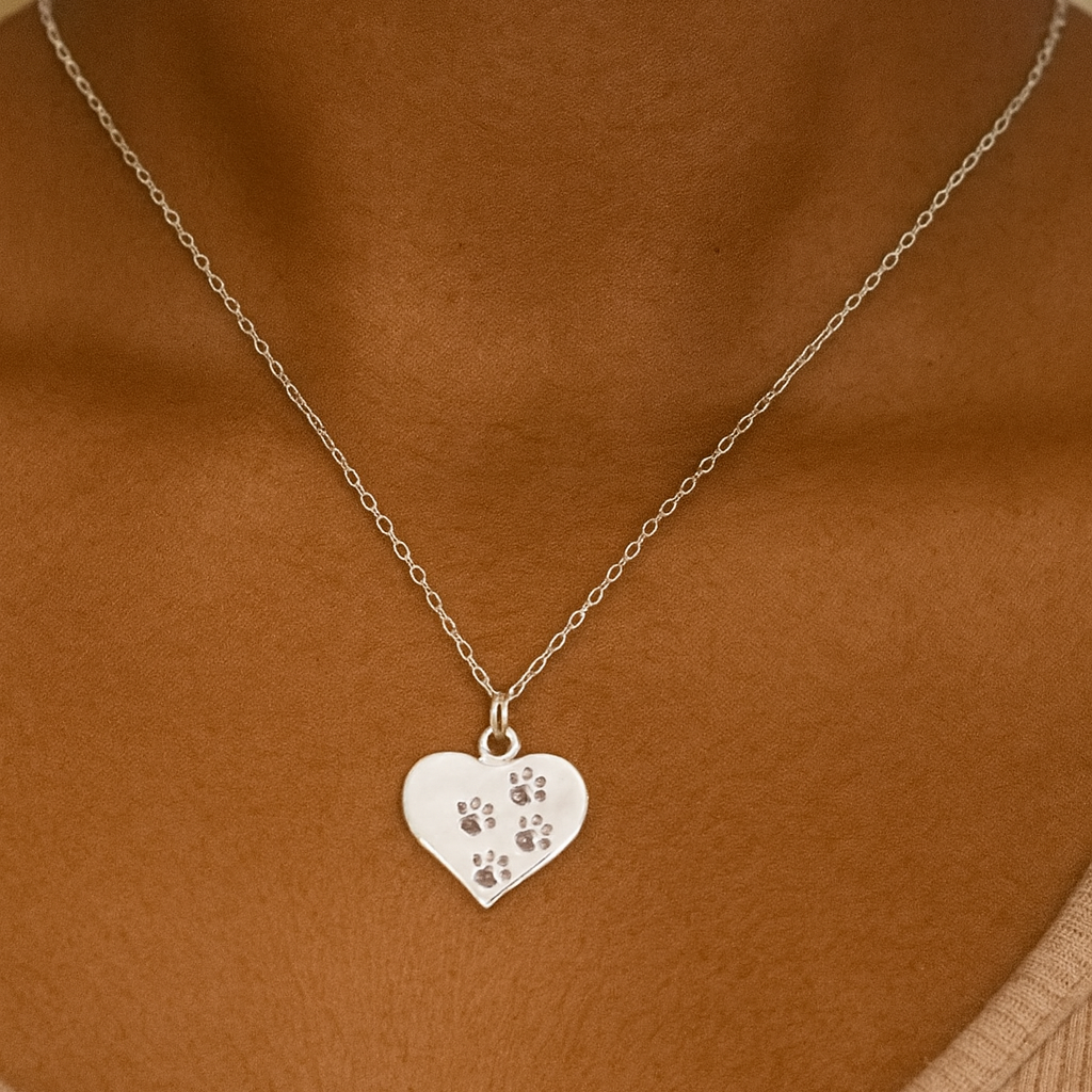 Paw Print Heart Necklace