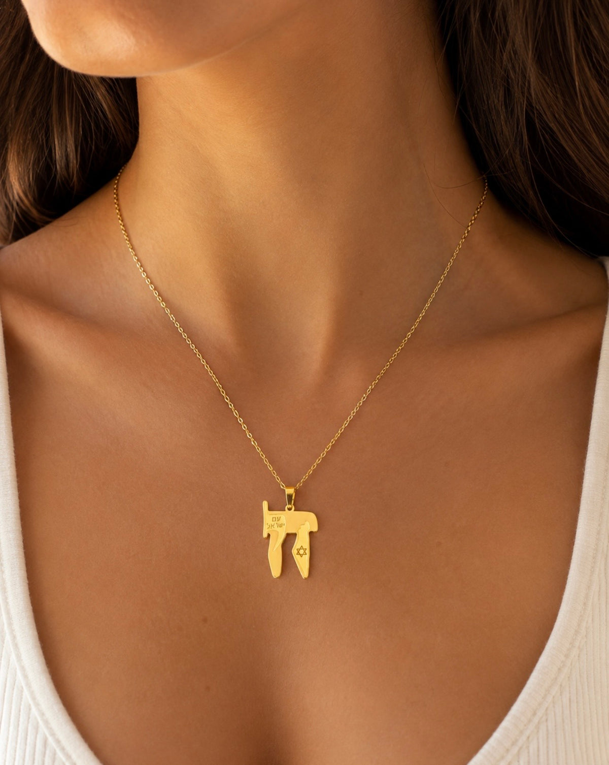 Small Chai with Map Necklace