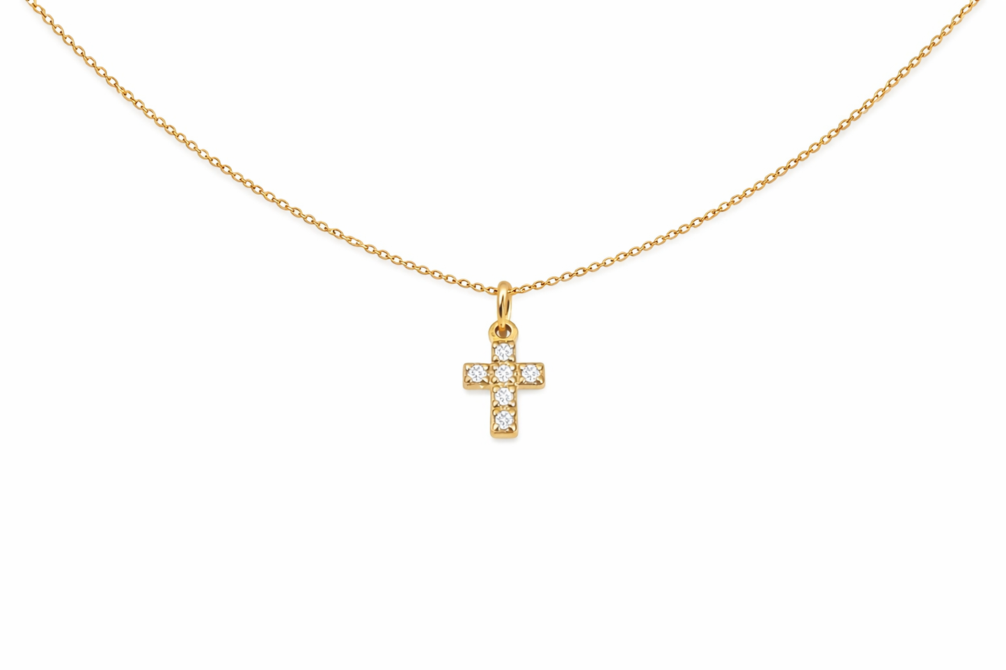 Diamanté cross charm