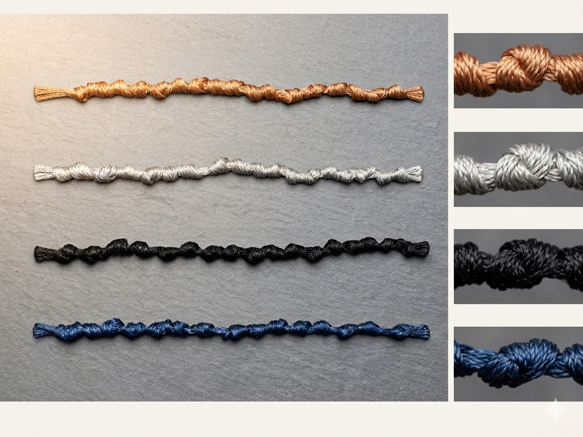 Knotted cord bracelet with chai disc