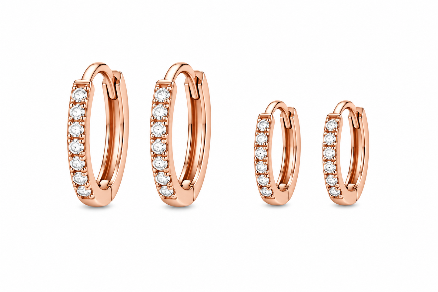 Rose Gold Huggies Set