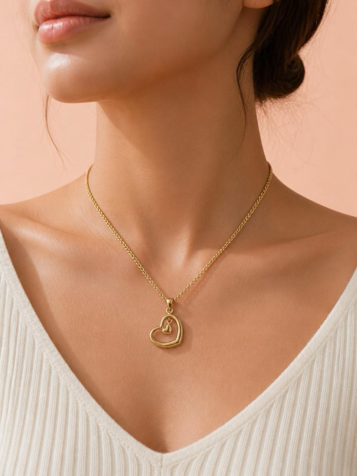 Heart with Baby Heart Necklace