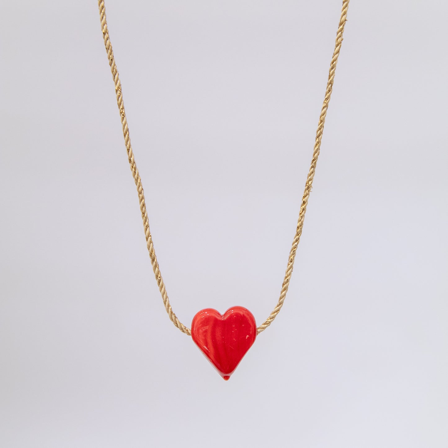 Red Heart On Gold Cord