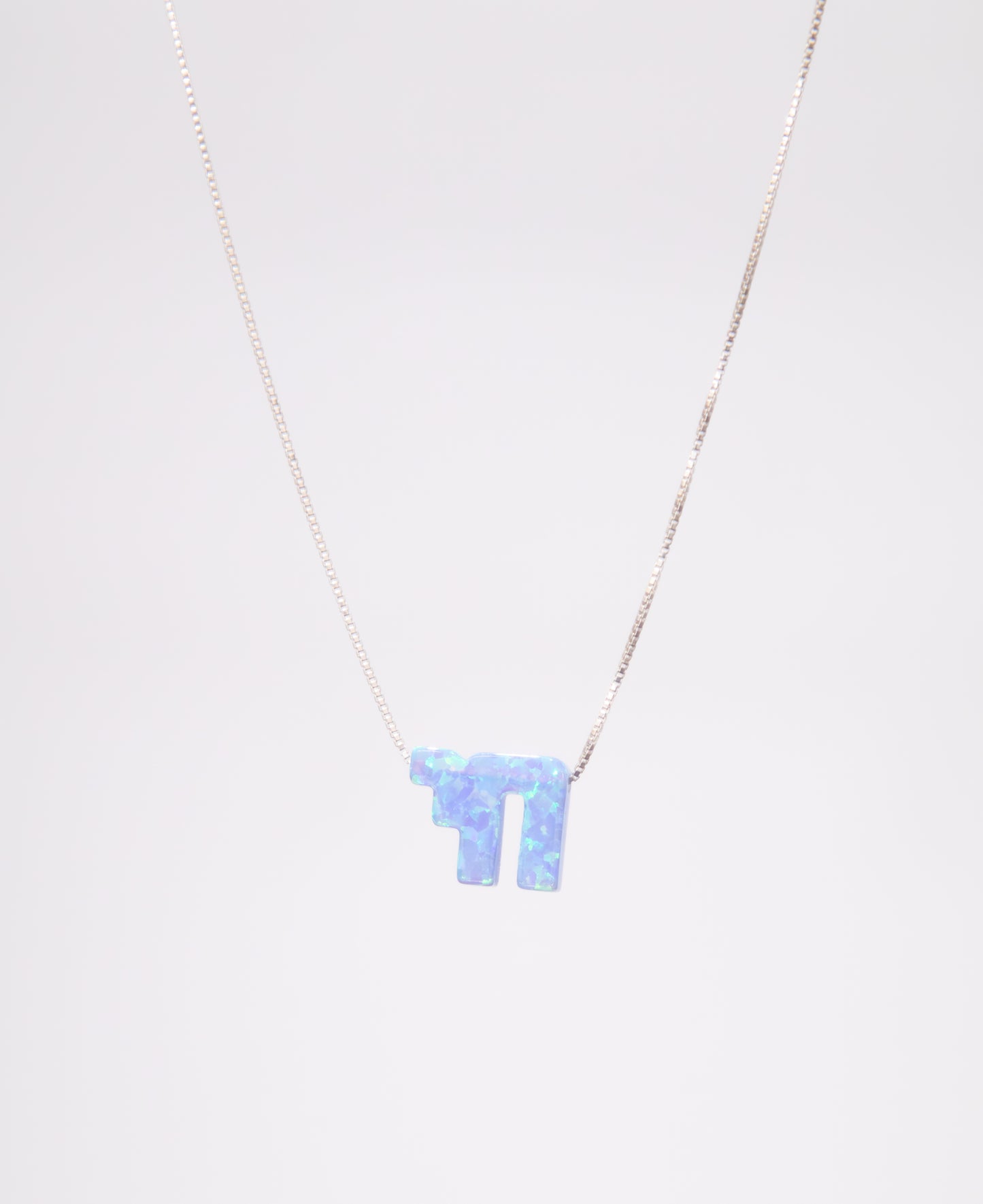 Sterling Silver Opal Chai Necklaces