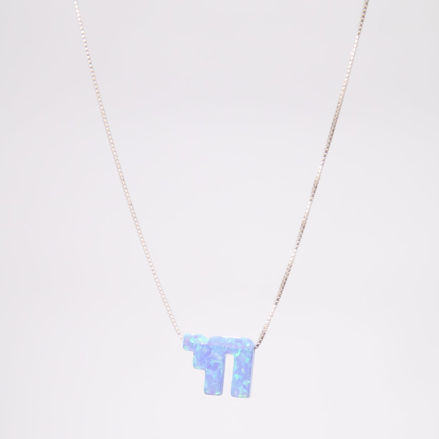 Sterling Silver Opal Chai Necklaces