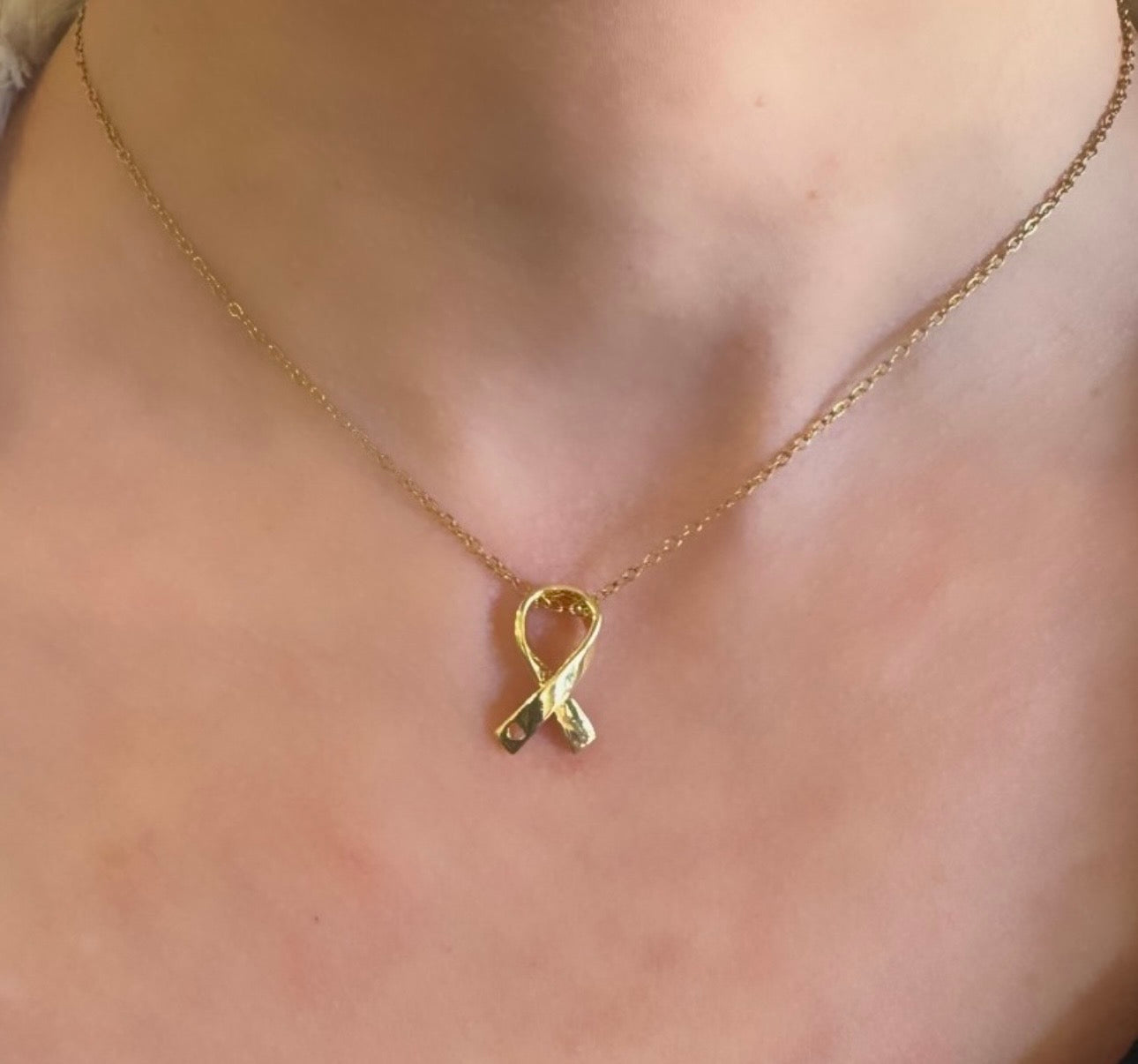 Gold Ribbon Necklace