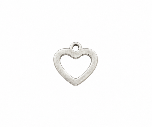 Silver Open Heart Charm