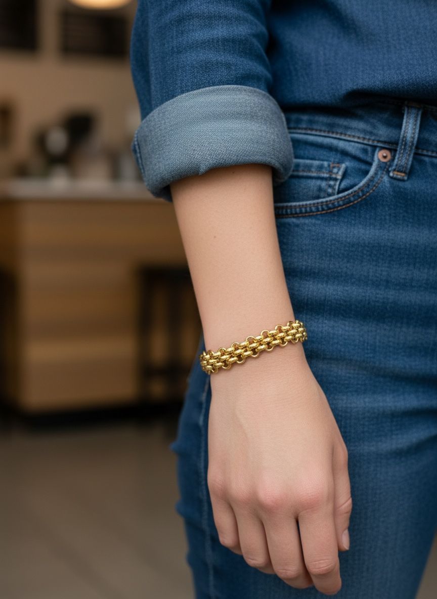 Gold interwoven bracelet