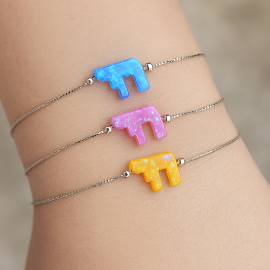 Sterling Silver Chai Opal Bracelets