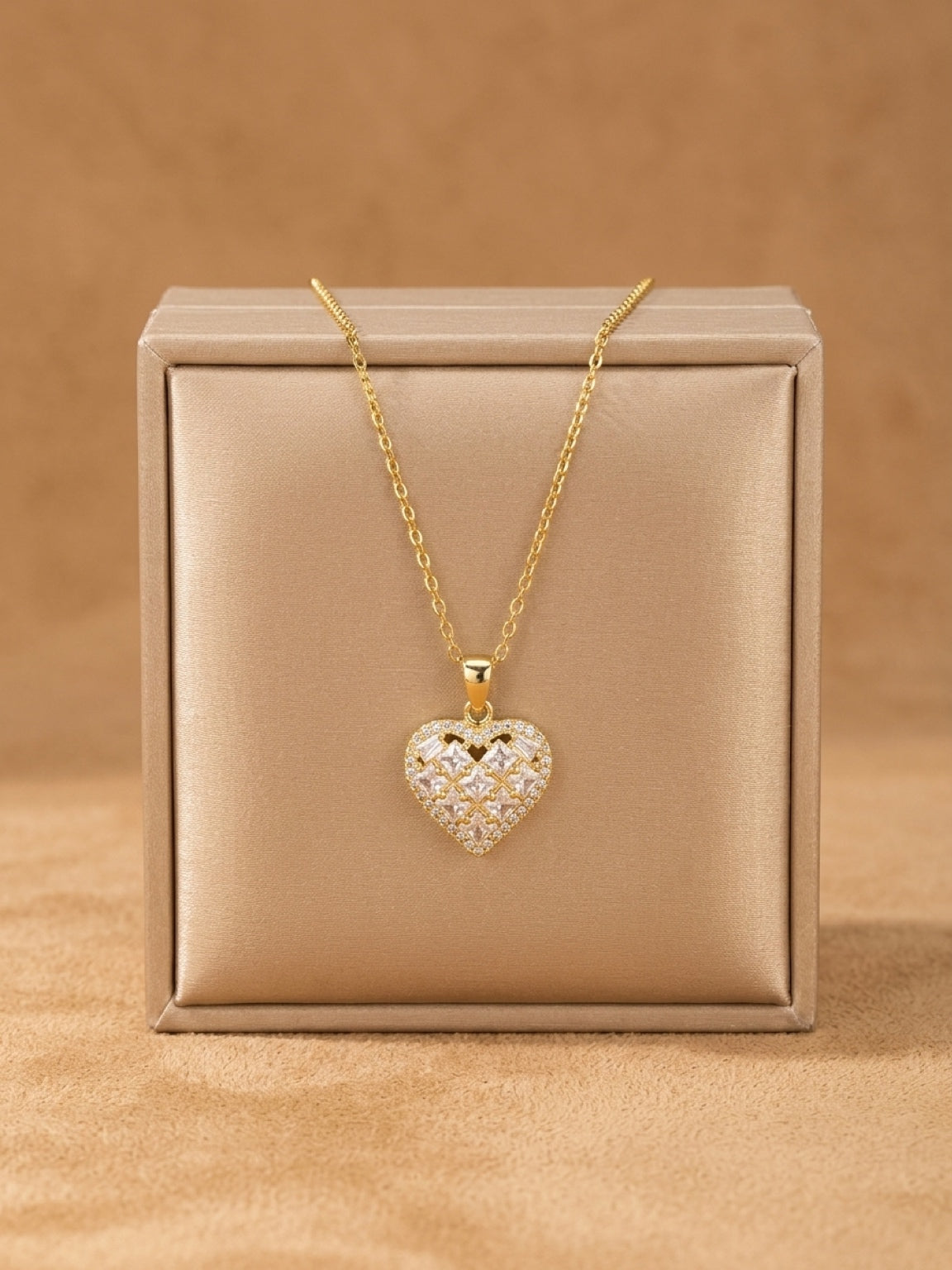 Princess Cut Heart Necklace