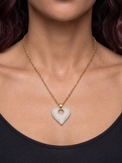 Silver Cubic Heart Necklace