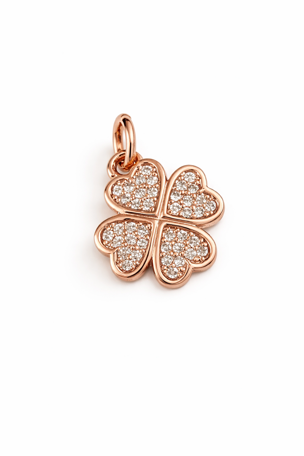 Rose Gold Diamanté Clover Charm