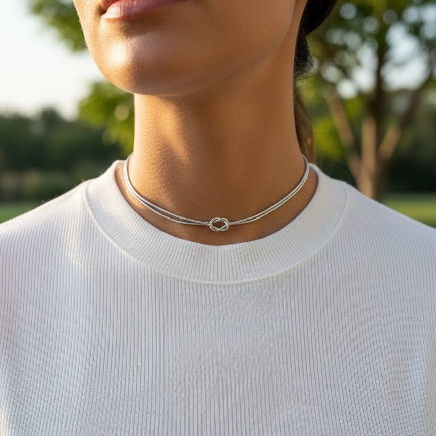 Sole mate knot necklace