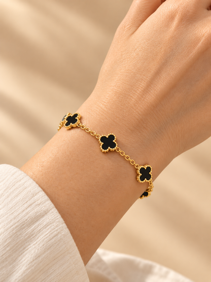 Small Gold Four Leaf Clover Bracelet