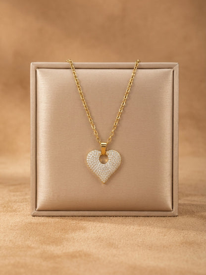Silver Cubic Heart Necklace