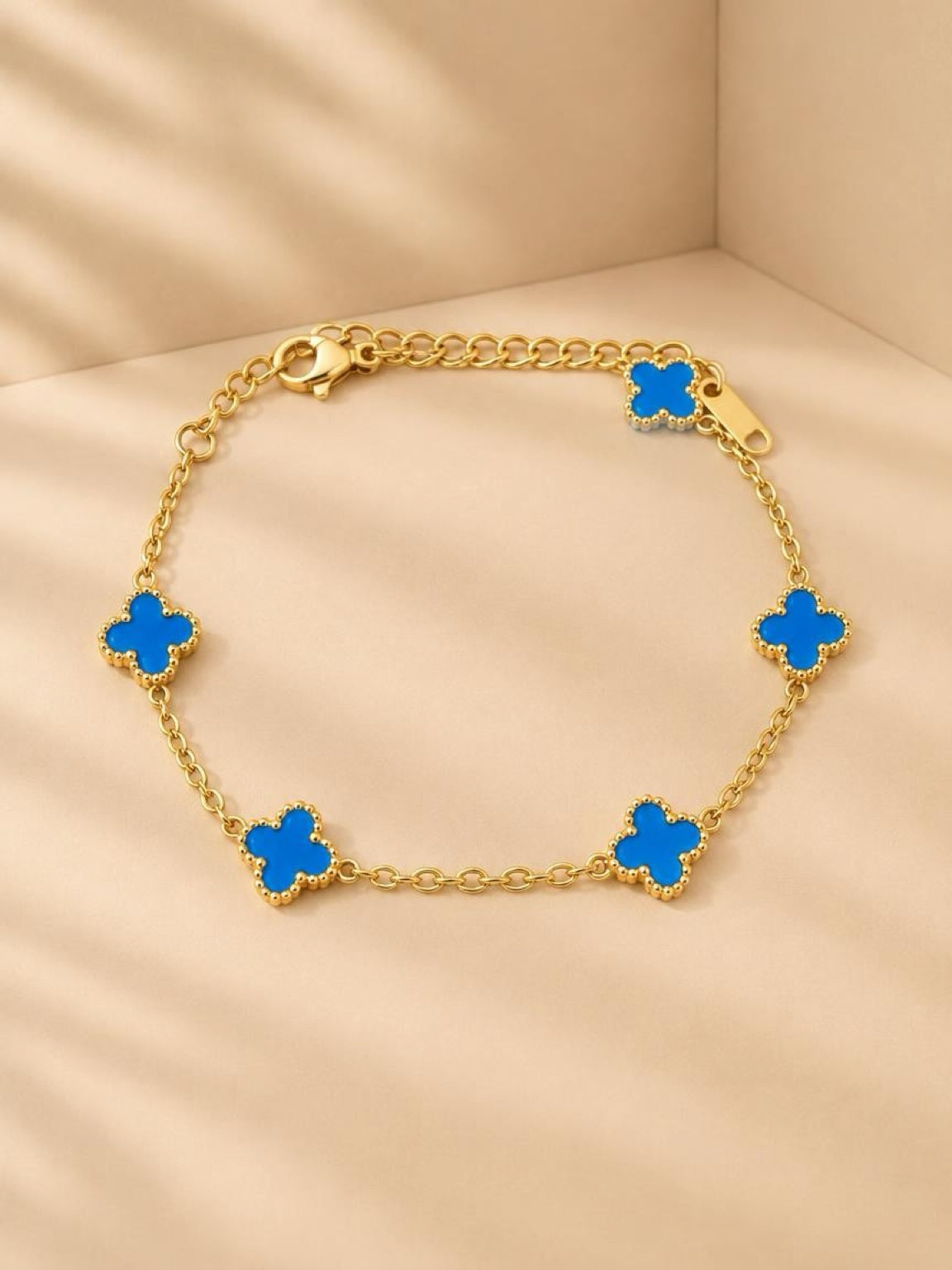 Small Gold Four Leaf Clover Bracelet