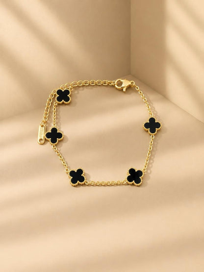 Small Gold Four Leaf Clover Bracelet