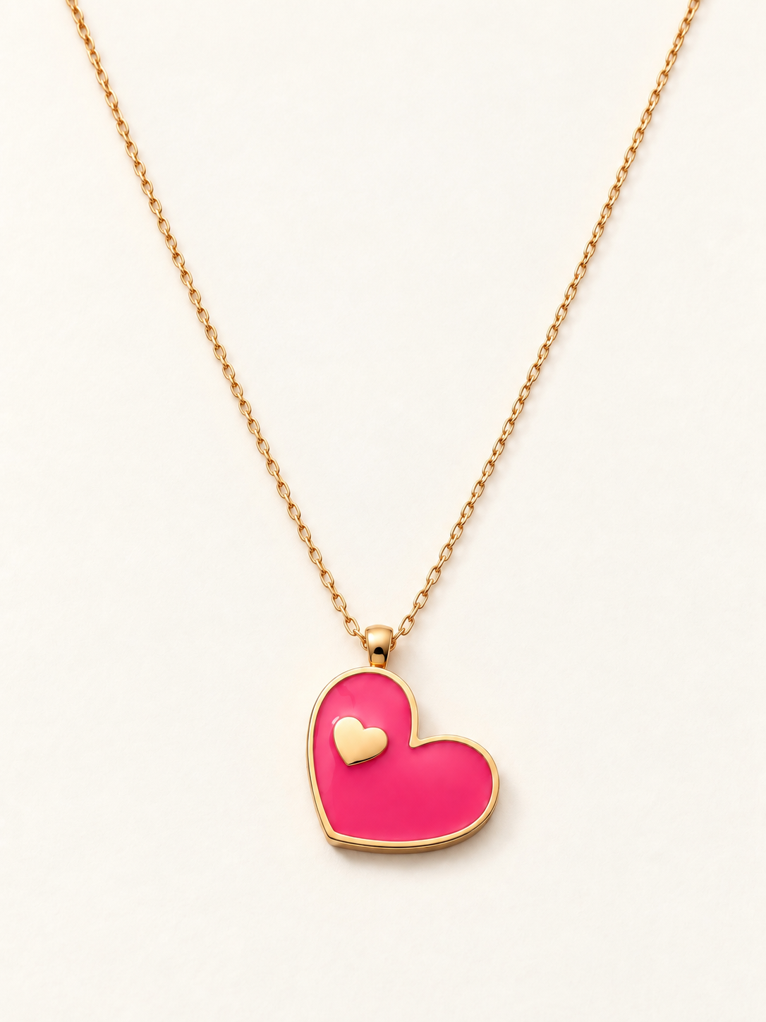 Sideways Heart with Baby Gold Heart Necklace