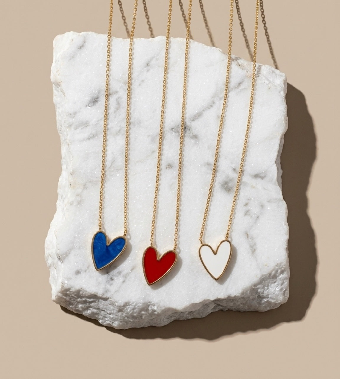 Enamel Heart Gold Necklace