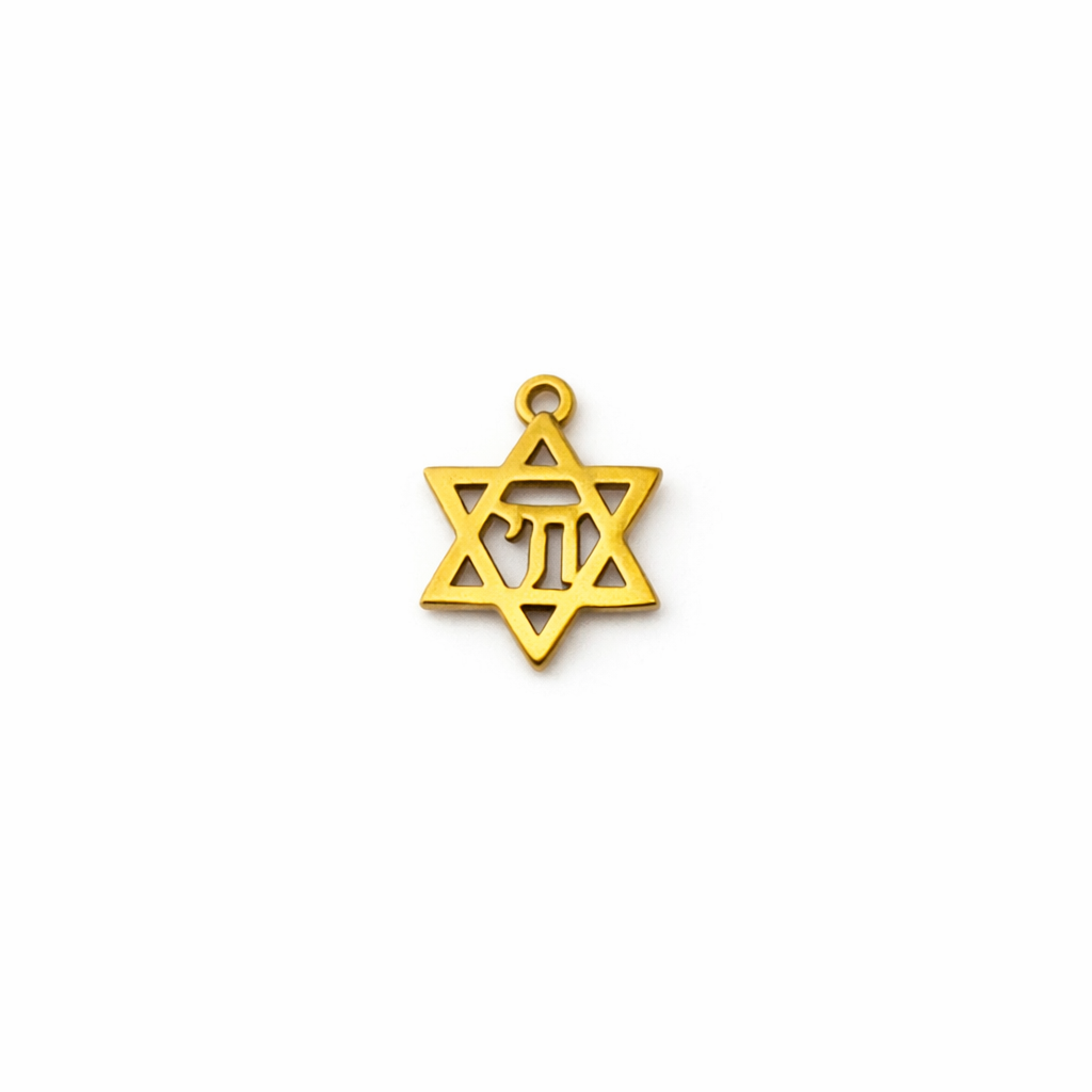 Baby Magen David with Chai Charm