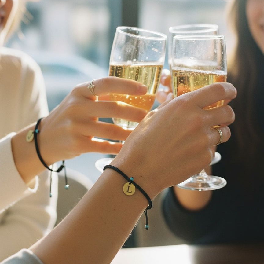 Knotted cord initial bracelet