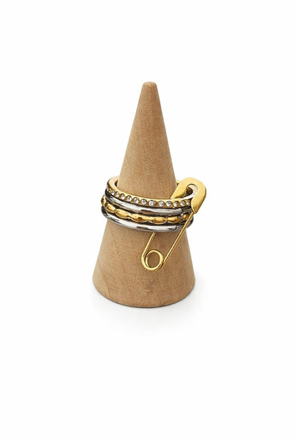 Layered ring with pin