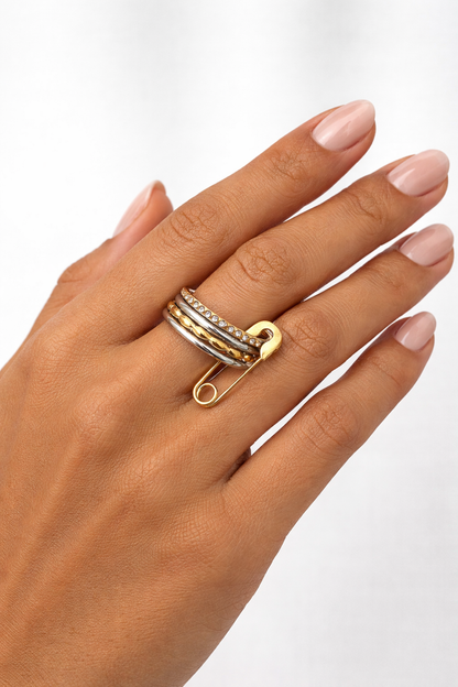 Layered ring with pin