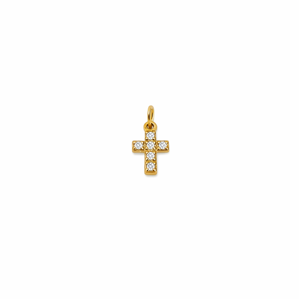 Diamanté cross charm