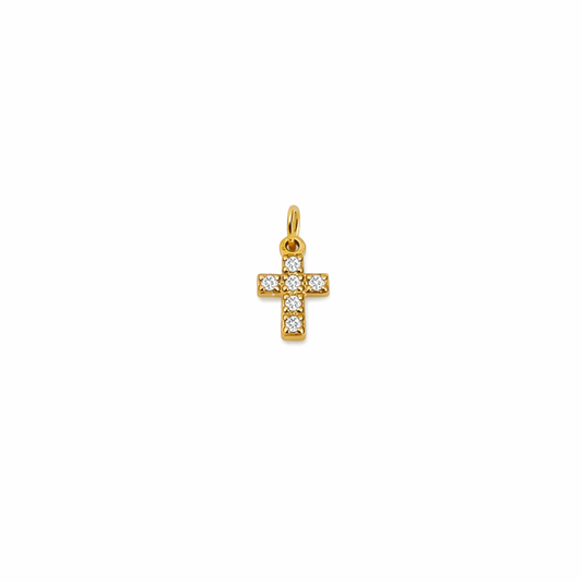 Diamanté cross charm