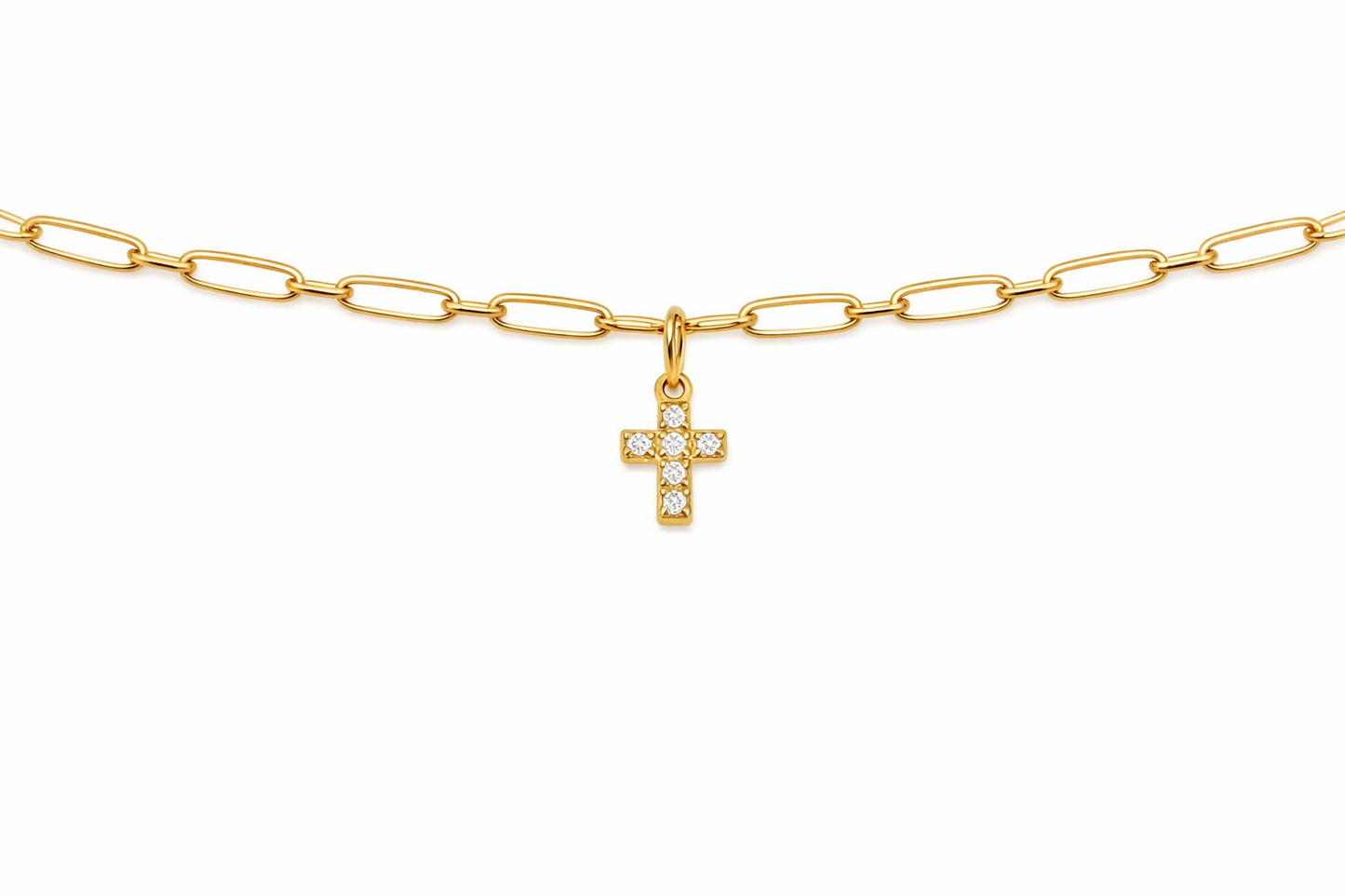 Diamanté cross charm