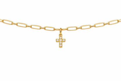 Diamanté cross charm