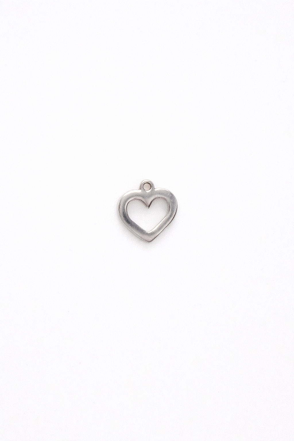 Silver Open Heart Charm