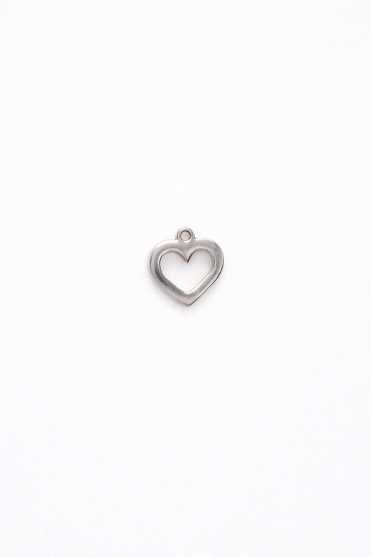 Silver Open Heart Charm