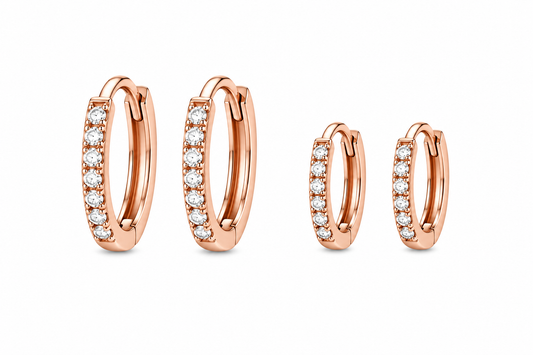 Rose Gold Huggies Set