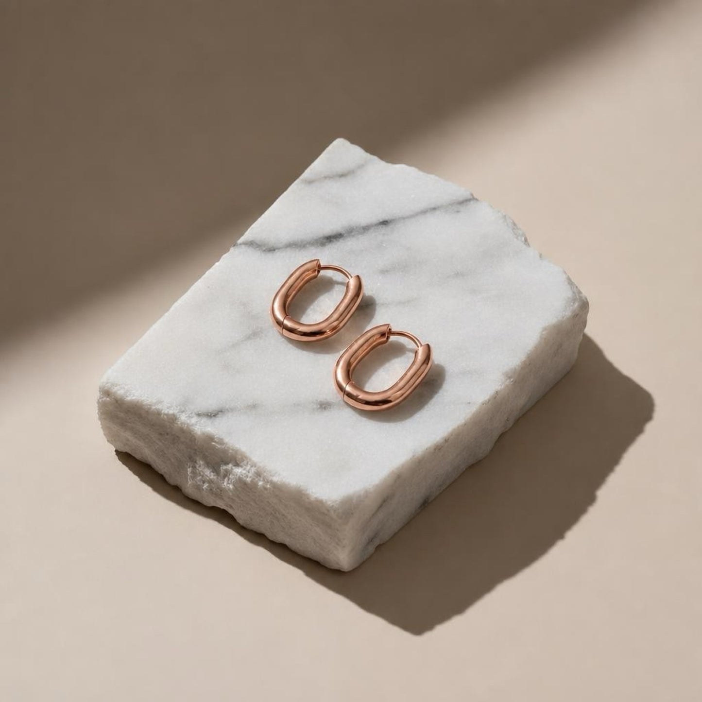 Rose Gold Oval Huggies