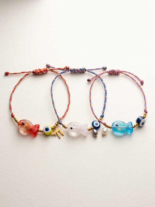 Evil Eye Fish Bracelet