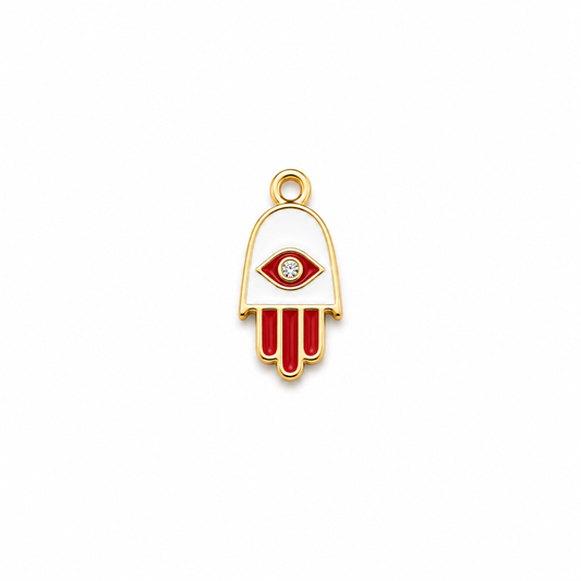Enamel Eye And Chamsa Charm