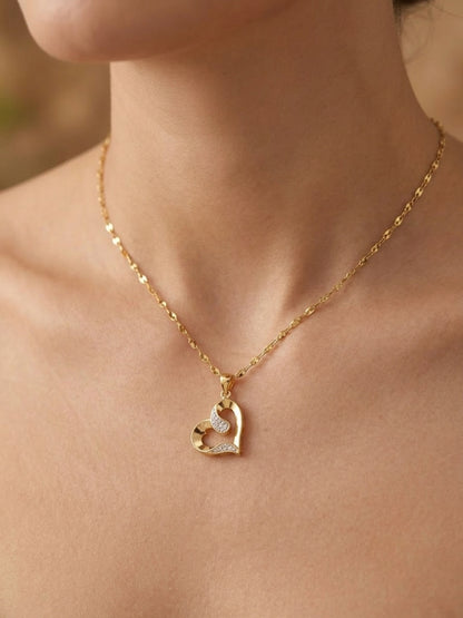 Gold Heart Swirl Necklace