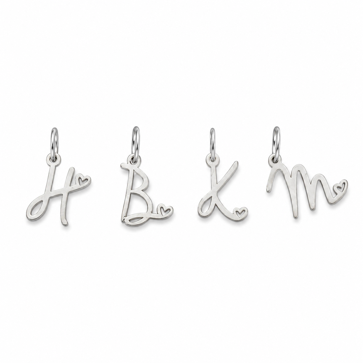 Silver Cursive Initial Charms
