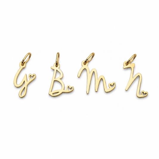 Gold Cursive Initial Charms