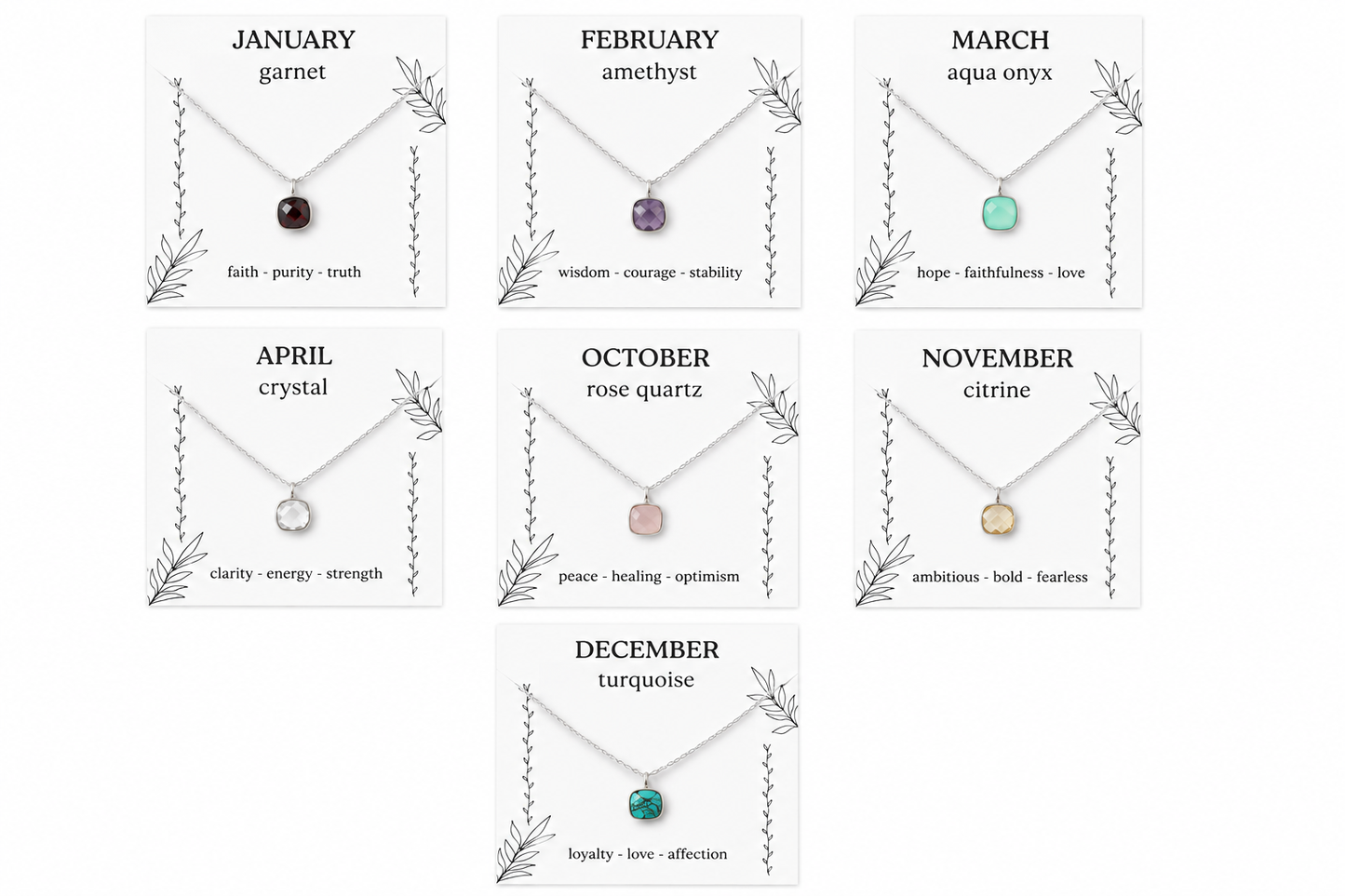 Sterling Silver Birthstone Necklace