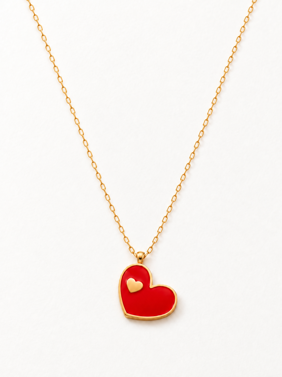 Sideways Heart with Baby Gold Heart Necklace