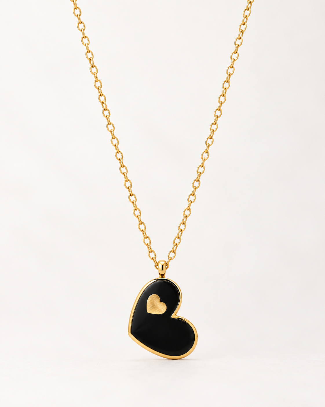 Sideways Heart with Baby Gold Heart Necklace