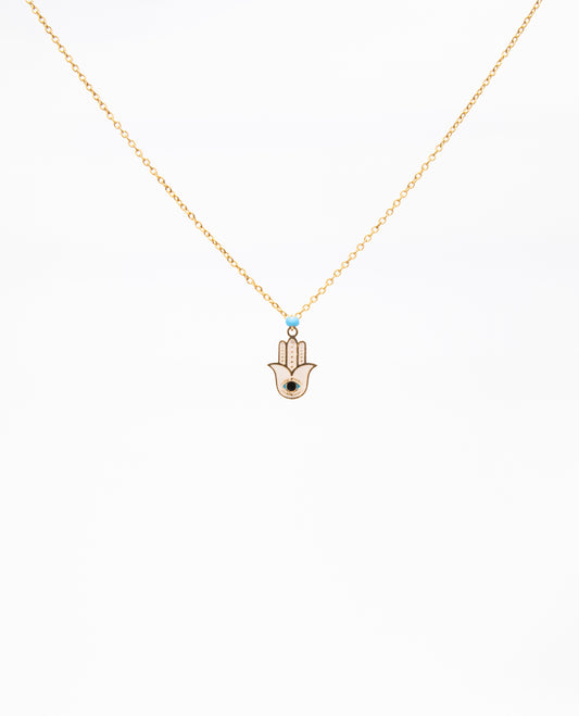 Enamel Chamsa Pendant Necklace