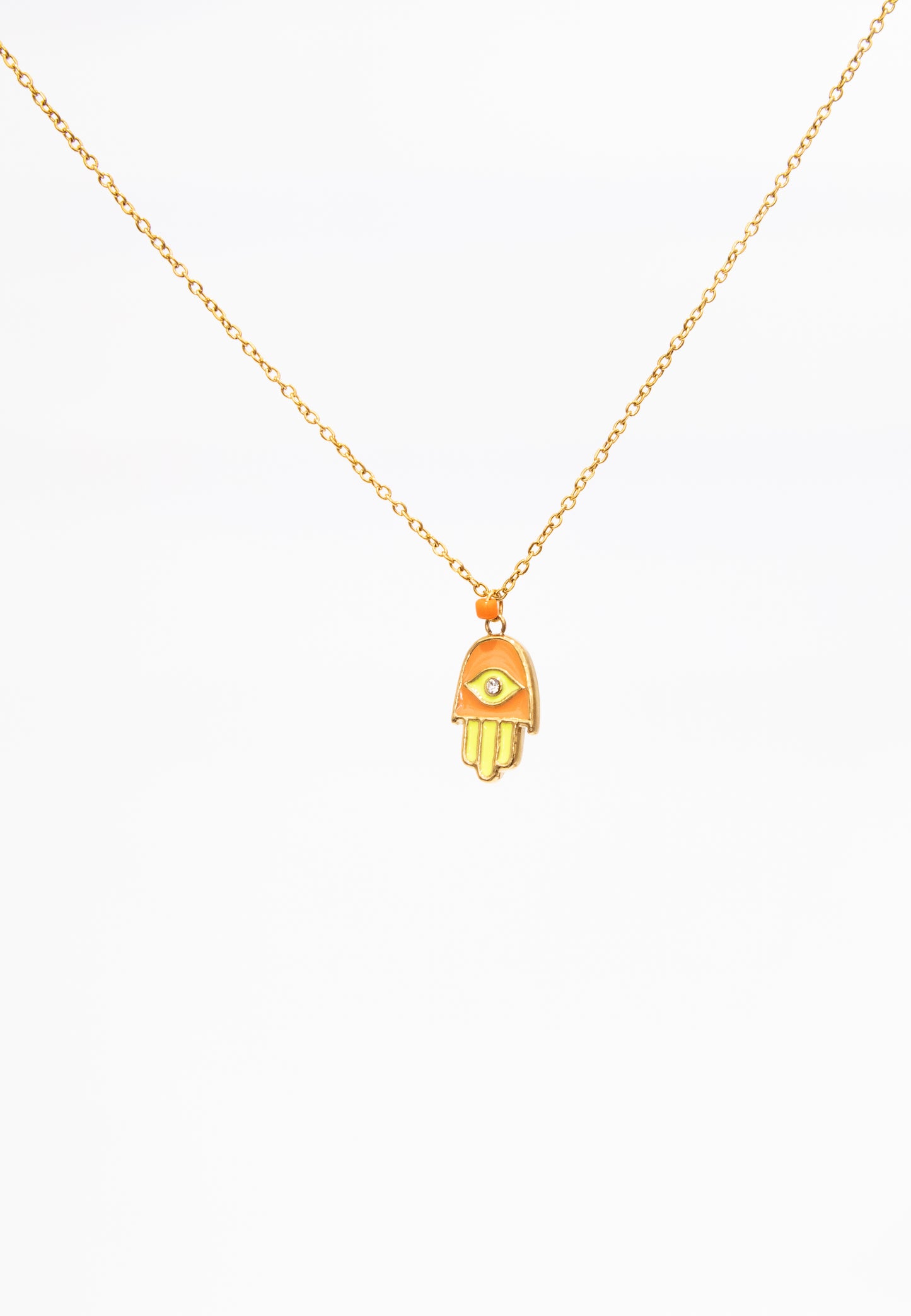 Enamel Chamsa Pendant Necklace