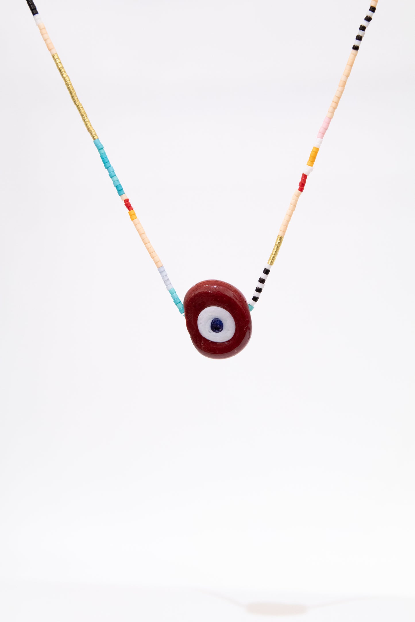 Beaded Necklace with Evil Eye