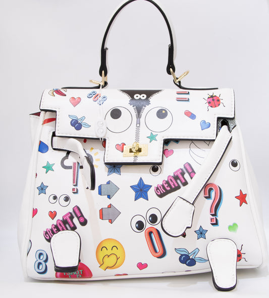 White Pop Art Handbag
